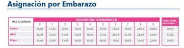 Asignación por Embarazo: calendario de pago, monto y fecha de cobro