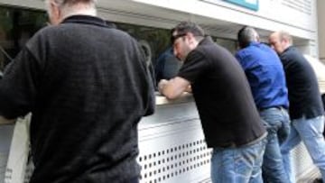 Las taquillas del Bernabéu, ayer.