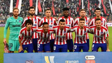 El equipo del Atl&eacute;tico que se enfrent&oacute; al Real Madrid. 