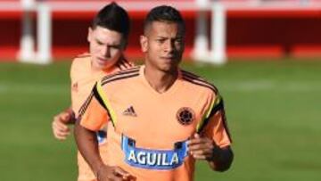 Fredy Guar&iacute;n, durante un entrenamiento con Colombia.
 