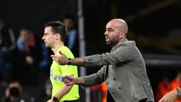 Giráldez da instrucciones durante un partido del Celta.