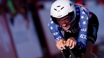 El estadounidense Brandon McNulty, durante la contrarreloj de 12 kilómetros que abrió la Vuelta a España 2024.