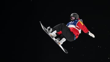 LIVIGNO, ITALY - FEBRUARY 09: Queralt Castellet Ibanez of Team Spain participates in Snowboard Halfpipe Training on day three of the Milano Cortina 2026 Winter Olympic games at Livigno Snow Park on February 09, 2026 in Livigno, Italy. (Photo by Hannah Peters/Getty Images)
