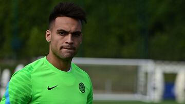 Inter Milan&#039;s Argentinian forward Lautaro Martinez is pictured as he arrives for a training session in Appiano Gentile, on the eve of the UEFA Champions League Group D football match between Inter Milan and Real Madrid in Milan, on September 14, 2021. (Photo by Miguel MEDINA / AFP)