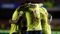 Selecci&oacute;n Colombia festeja el gol de Duv&aacute;n Zapata