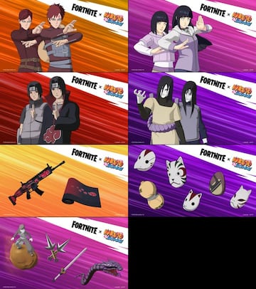 Todos los objetos de la nueva colaboración de Fortnite x Naruto Shippuden