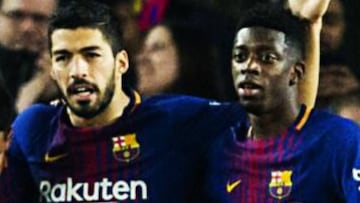 Luis Su¨¢rez reprende a Demb¨¦l¨¦