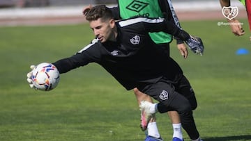 Luca Zidane, en su primera sesi&oacute;n con el Rayo.