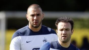 Valbuena y Benzema con la selección Bleu.