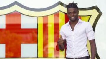 El centrocampista del FC Barcelona, Alex Song.