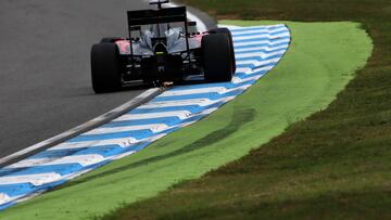 Jenson Button con el McLaren en Hockenheim.