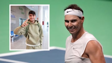 Nadal continúa entrenándose y Alcaraz ya está en Málaga