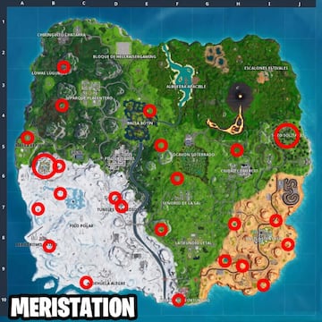 Ubicación de las fogatas de entorno en la Temporada 8