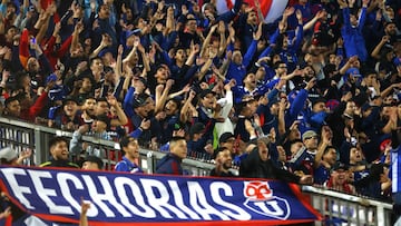 Futbol, Universidad de Chile vs Deportes Iquique.
Decima fecha Campeonato 2019.
Hinchas de Universidad de Chile, durante el partido de primera division disputado en el estadio Nacional de Santiago, Chile.
17/10/2019
Ramon MonroyPhotosport