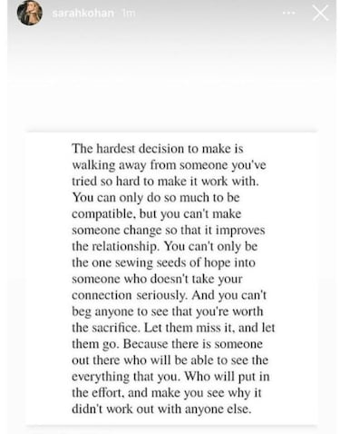 ¿Se terminó? Sarah Kohan insinuó separarse de Chicharito Hernández