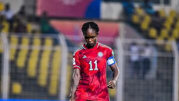 Linda Caicedo durante un partido de la Selección Colombia femenina Sub 17 en el Mundial de India.