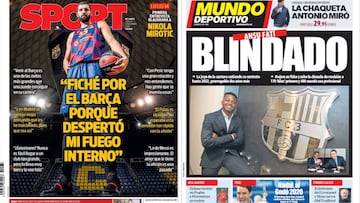 Portadas de los diarios Sport y Mundo Deportivo del día 5 de diciembre de 2019.