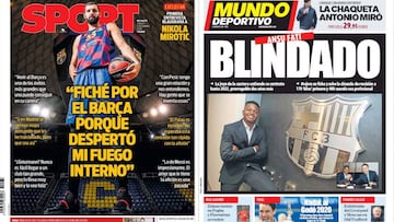 Portadas de los diarios Sport y Mundo Deportivo del d&iacute;a 5 de diciembre de 2019.