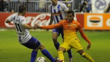 El chileno trabajó a destajo y remató mucho, pero no pudo marcar en la goleada del Barcelona.