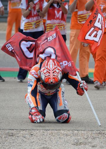 Marc Márquez se paseó en el Gran Premio de Aragón y podría convertirse en campeón del Mundo de Moto GP en Buriram acabando por delante de Dovizioso con un margen de dos o más puntos.