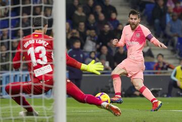 Ocasión de Messi ante Diego López.