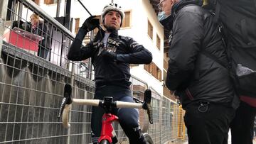 Giulio Ciccone, a su llegada a meta en la decimosexta etapa del Giro de Italia.