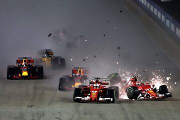 Incidente en la salida del Gran Premio de Singapur.