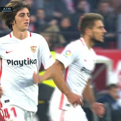 Bryan Gil debutó frente al Atlético de Madrid con 17 años