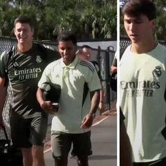 El detalle del primer entreno: mimos a Rodrygo a la llegada a Palm Beach