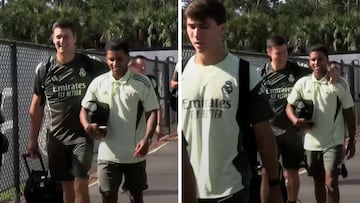 El detalle del primer entreno: mimos a Rodrygo a la llegada a Palm Beach
