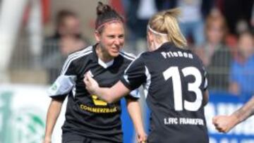 Vero Boquete celebra un gol con el Frankfurt.