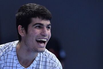 Carlos Alcaraz tras ganar a Sebastian Korda y proclamarse campeón de la Next Gen ATP Finals.