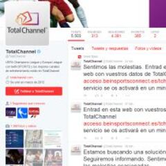 Total Channel, caído durante la primera parte de los partidos