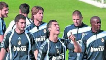 Cristiano, en la sesión de ayer.