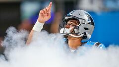 Aug 25, 2023; Charlotte, North Carolina, USA; Carolina Panthers quarterback Bryce Young (9) takes the field during the first quarter against the Detroit Lions at Bank of America Stadium. Mandatory Credit: Jim Dedmon-USA TODAY Sports