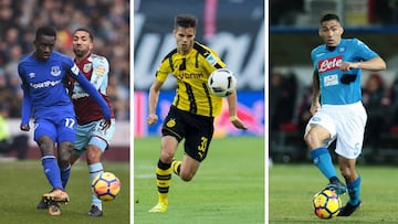 Idrissa Gueye (Everton), Julian Wigl (Borussia Dortmund) y Allan (N&aacute;poles).