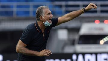 Carlos Queiroz durante el partido de la Selección Colombia frente a Uruguay en Barranquilla.