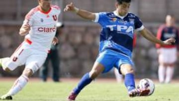 Jopia marcado por Ubilla en el match San Marcos vs U. de Chile.