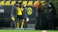 Gio Reyna sali&oacute; de cambio al minuto 30 en el duelo entre el Borussia Dortmund y el Borussia Monchengladbach