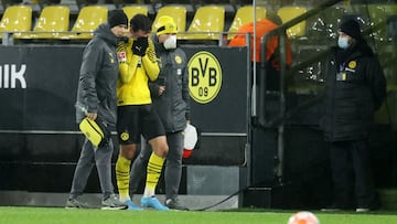 Gio Reyna salió de cambio al minuto 30 en el duelo entre el Borussia Dortmund y el Borussia Monchengladbach
