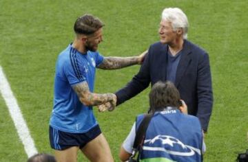 Sergio Ramos y el actor norteamericano.