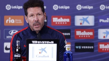 Simeone, entrenador del Atlético, en rueda de prensa.