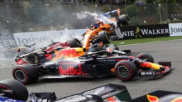 McLaren&#039;s Spanish driver Fernando Alonso crashes during the Spa-Francorchamps Formula One Grand Prix of Belgium race, in Spa-Francorchamps, Sunday 26 August 2018.
  *** Local Caption *** .