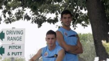 <b>INSEPARABLES. </b>Amat y ?varo, ayer, en Perelada.