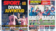 Portadas de los diarios Sport y Mundo Deportivo del d&iacute;a 14 de abril de 2019.