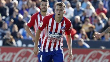 El lateral colombiano del Atlético de Madrid, Santiago Arias, durante un partido.