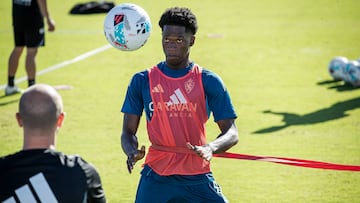 Yussif Saidu, durante un entrenamiento.