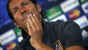 Diego Simeone, durante la rueda de prensa en el Vicente Calderón.