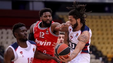 Pierria Henry, durante el partido de la Euroliga que ha enfrentado al TD Systems Baskonia y al Olympiacos