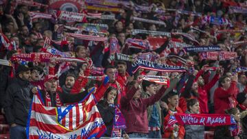 La afici&oacute;n del Atl&eacute;tico en un partido. 